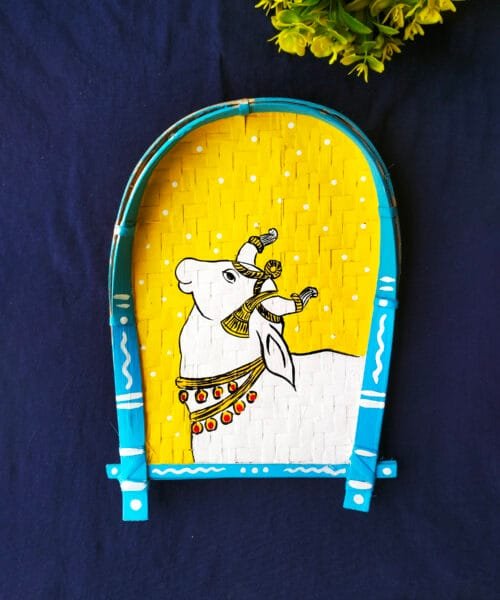 Exclusive Pichwai Cow Decorative Bamboo Kula | Home Decor | Handpainted | Wall Hanging Handicraft | 8 inch