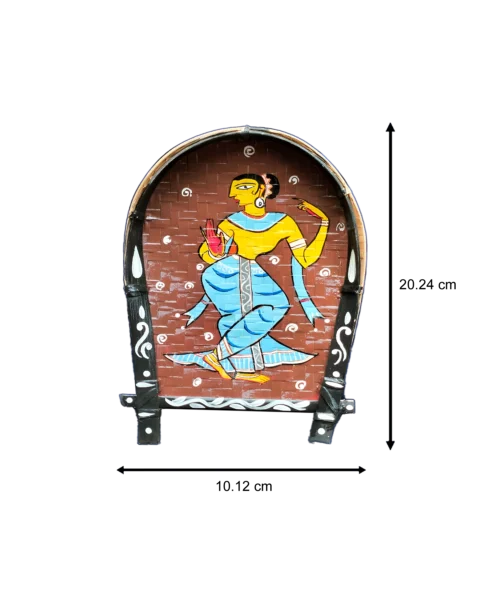 Radha Art - Decorative Bamboo Kula - Jamini Roy | Home Decor | Handpainted | Wall Hanging Handicraft | 8 inch - Image 4