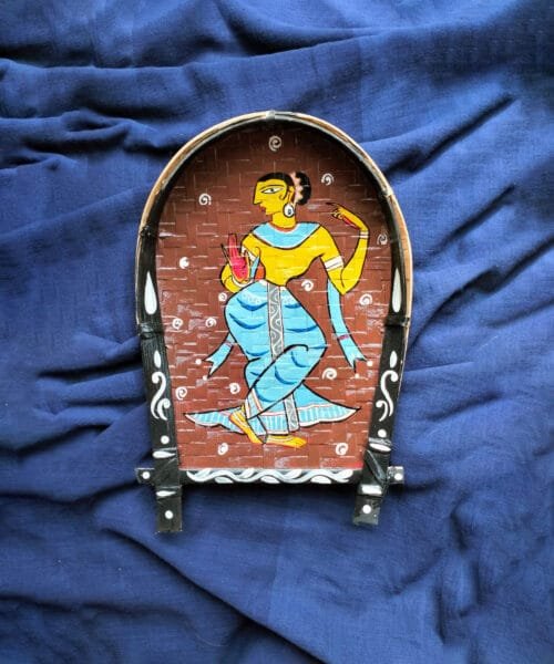 Radha Art - Decorative Bamboo Kula - Jamini Roy | Home Decor | Handpainted | Wall Hanging Handicraft | 8 inch - Image 3