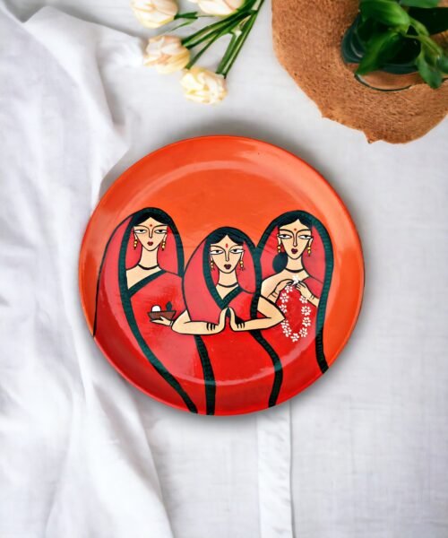 3 Woman #JaminiRoyArt Decor Plate | Home Decor | Wall Hanging | 12 inch Art Culture Decor Plates, Artwork, Bengali Art Culture Decor Plates, Decor Plates, Decorative Items, Decorative Plates, Decorative Wall Art, Drawing Room, Eco-Friendly, Handcrafted, Handicrafts, Handmade, Handpainted, Home Decor, Home Interior Decoration, Jamini Roy, Jamini Roy Decor Plates, Living Room, Melamine Decor Plates, Paintings, Wall Art, Wall Decor, Wall Hanging, Wall Plates