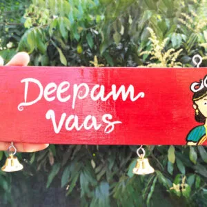 Hand-Painted Wooden Name Plate for Front Door