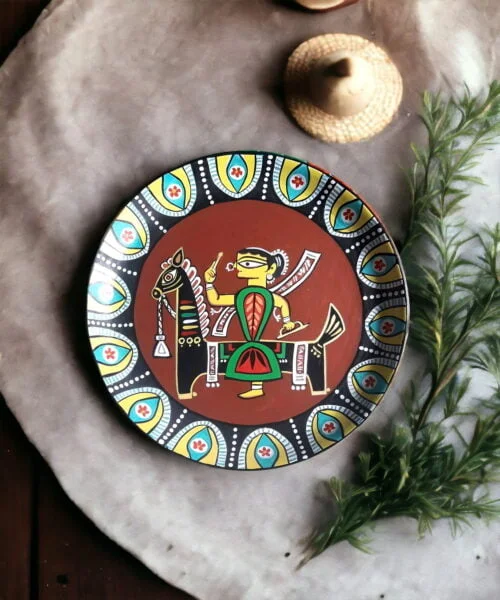 Woman & Horse Art #JaminiRoyArt Decor Plate | Home Decor | Wall Hanging | 12 inch Art Culture Decor Plates, Artwork, Bengali Art Culture Decor Plates, Decor Plates, Decorative Items, Decorative Plates, Decorative Wall Art, Drawing Room, Eco-Friendly, Handcrafted, Handicrafts, Handmade, Handpainted, Home Decor, Home Interior Decoration, Jamini Roy, Jamini Roy Decor Plates, Living Room, Melamine Decor Plates, Paintings, Wall Art, Wall Decor, Wall Hanging, Wall Plates