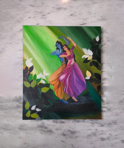 Divine Shiv Parvati Painting | #Arcylic #Varnished #CanvasArt | 10 x 12 inch, 12 x 16 inch, 16 x 20 inch, 20 x 24 inch