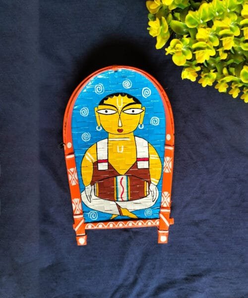 Exclusive Musician Art - Decorative Bamboo Kula - Jamini Roy | Home Decor | Handpainted | Wall Hanging Handicraft | 8 inch