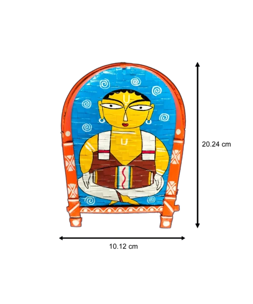 Exclusive Musician Art - Decorative Bamboo Kula - Jamini Roy | Home Decor | Handpainted | Wall Hanging Handicraft | 8 inch - Image 3