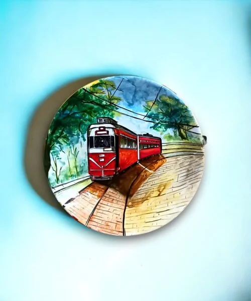 Tram Decor Plate #KolkataEmotion #CityScape | Home Decor | Wall Hanging | 10 inch #CityScape, #CityScape Decor Plates, Art Culture Decor Plates, Artwork, Bengali Art Culture Decor Plates, City of Joy, City of Joy Decor Plates, Decor Plates, Decorative Items, Decorative Plates, Decorative Wall Art, Drawing Room, Eco-Friendly, Handcrafted, Handicrafts, Handmade, Handpainted, Home Decor, Home Interior Decoration, Kolkata, Living Room, Melamine Decor Plates, Paintings, Wall Art, Wall Decor, Wall Hanging, Wall Plates