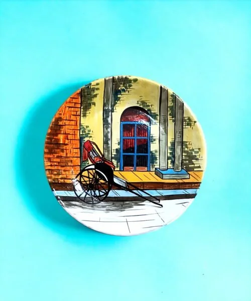 Vintage Rickshaw Decor Plate #KolkataEmotion #CityScape | Home Decor | Wall Hanging | 10 inch #CityScape, #CityScape Decor Plates, Art Culture Decor Plates, Artwork, Bengali Art Culture Decor Plates, City of Joy, City of Joy Decor Plates, Decor Plates, Decorative Items, Decorative Plates, Decorative Wall Art, Drawing Room, Eco-Friendly, Handcrafted, Handicrafts, Handmade, Handpainted, Home Decor, Home Interior Decoration, Kolkata, Living Room, Melamine Decor Plates, Paintings, Wall Art, Wall Decor, Wall Hanging, Wall Plates
