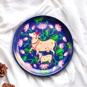 Exclusive Pichwai Cow Decor Plate | Special Blue | Home Decor | Wall Hanging | 10 inch Art Culture Decor Plates, Artwork, Bengali Art Culture Decor Plates, Decor Plates, Decorative Items, Decorative Plates, Decorative Wall Art, Drawing Room, Eco-Friendly, Handcrafted, Handicrafts, Handmade, Handpainted, Home Decor, Home Interior Decoration, Living Room, Melamine Decor Plates, Paintings, Pichwai Cow, Pichwai Cow Decor Plates, Religious Decor Plates, Wall Art, Wall Decor, Wall Hanging, Wall Plates