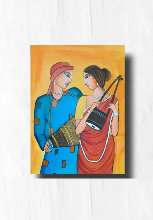 Captivating Rhythms Of Rural Life: Folk Painting | #Arcylic #CanvasArt | Framework | 8.5 x 11.5 inch, 12.5 x 16.5 inch Arcylic Paintings, Artwork, Canvas Paintings, Decorative Items, Decorative Wall Art, Drawing Room, Eco-Friendly, Handcrafted, Handicrafts, Handmade, Handpainted, Home Decor, Home Interior Decoration, Living Room, Paintings, Special Painting Collections, Wall Art, Wall Decor, Wall Hanging