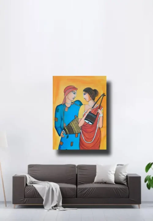 Captivating Rhythms Of Rural Life: Folk Painting | #Arcylic #CanvasArt | Framework | 8.5 x 11.5 inch, 12.5 x 16.5 inch Arcylic Paintings, Artwork, Canvas Paintings, Decorative Items, Decorative Wall Art, Drawing Room, Eco-Friendly, Handcrafted, Handicrafts, Handmade, Handpainted, Home Decor, Home Interior Decoration, Living Room, Paintings, Special Painting Collections, Wall Art, Wall Decor, Wall Hanging