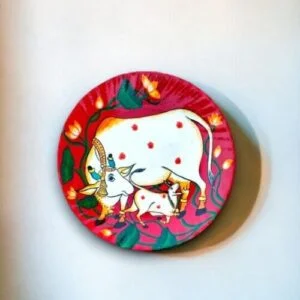 Vibrant Pichwai Cow Decor Plate | Red & Blue | #CreateURCombo | Home Decor | Wall Hanging | 10 inch Art Culture Decor Plates, Artwork, Bengali Art Culture Decor Plates, Decor Plates, Decorative Items, Decorative Plates, Decorative Wall Art, Drawing Room, Eco-Friendly, Handcrafted, Handicrafts, Handmade, Handpainted, Home Decor, Home Interior Decoration, Living Room, Melamine Decor Plates, Paintings, Pichwai Cow, Pichwai Cow Decor Plates, Religious Decor Plates, Wall Art, Wall Decor, Wall Hanging, Wall Plates