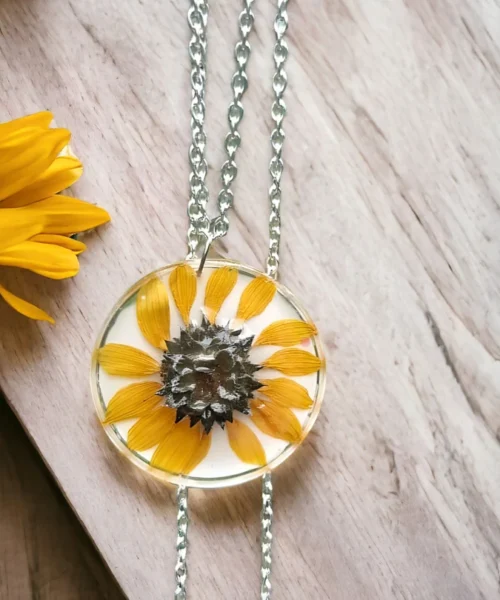 Soulful Sunflower Jewellery - Radiate Positivity & Optimism #HandmadeJewellery Anniversary Gifts, Artwork, Birthday Gifts for Her, Botanical Jewellery, Botanical Necklace, Eco-Friendly, Floral Jewellery, Floral Necklace, Flower Jewellery, Flower Necklace, Gifts for Mother, Gifts for Wife, Gifts for Women, Handcrafted, Handicrafts, Handmade, Jewellery, Mother's Day Gift Ideas, Nature Jewellery, Necklace, Online Jewellery Store, Resin Jewellery, Valentine's Day Gift