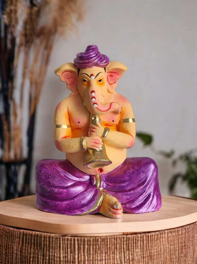 "Lord Ganesh/Ganpati Statue - Gift of Prosperity" Gift of Prosperity: Lord Ganesh/Ganpati | Krishnanagar Clay Craft | GI Tag