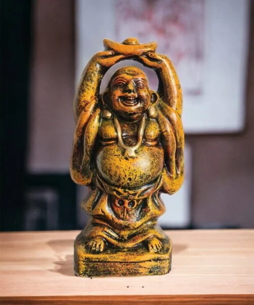 Joyful Serenity Sculpture | Laughing Buddha | Krishnanagar Clay Craft | GI Tag Artwork, Clay Art and Crafts, Clay Artwork, Clay Crafts, Clay Decor, Decorative Items, Drawing Room, Eco-Friendly, Ghurni Clay Dolls, GI Tagg Products, Handcrafted, Handicrafts, Handmade, Handpainted, Home Decor, Home Interior Decoration, Krishnanagar Clay Dolls, Living Room, Showpieces