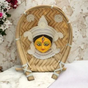 Gift of Blessings | Bamboo Kula with Maa Durga's Face | Krishnanagar Clay Craft | GI Tag Artwork, Clay Art and Crafts, Clay Artwork, Clay Crafts, Clay Decor, Decorative Items, Drawing Room, Eco-Friendly, Ghurni Clay Dolls, GI Tagg Products, Handcrafted, Handicrafts, Handmade, Handpainted, Home Decor, Home Interior Decoration, Idols, Krishnanagar Clay Dolls, Living Room, Maa Durga, Showpieces