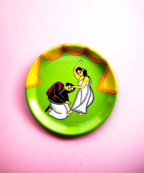 Yellow Green | Couple #JaminiRoyArt Decor Plate | Home Decor | Wall Hanging | 10 inch Art Culture Decor Plates, Artwork, Bengali Art Culture Decor Plates, Decor Plates, Decorative Items, Decorative Plates, Decorative Wall Art, Drawing Room, Eco-Friendly, Handcrafted, Handicrafts, Handmade, Handpainted, Home Decor, Home Interior Decoration, Jamini Roy, Jamini Roy Decor Plates, Living Room, Melamine Decor Plates, Paintings, Wall Art, Wall Decor, Wall Hanging, Wall Plates