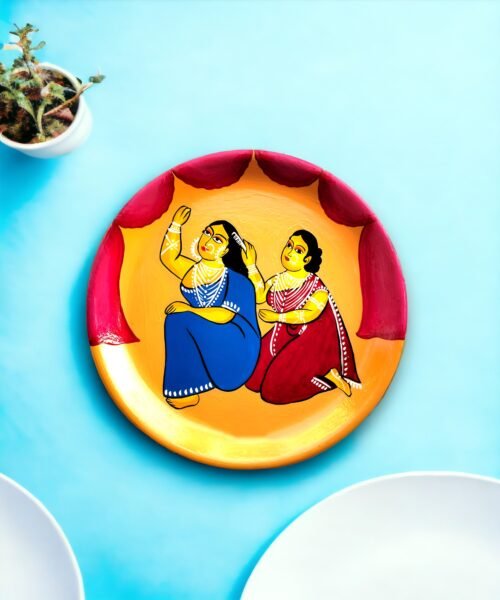 Red Yellow | Woman Duo #JaminiRoyArt Decor Plate | Home Decor | Wall Hanging | 10 inch Art Culture Decor Plates, Artwork, Bengali Art Culture Decor Plates, Decor Plates, Decorative Items, Decorative Plates, Decorative Wall Art, Drawing Room, Eco-Friendly, Handcrafted, Handicrafts, Handmade, Handpainted, Home Decor, Home Interior Decoration, Jamini Roy, Jamini Roy Decor Plates, Living Room, Melamine Decor Plates, Paintings, Wall Art, Wall Decor, Wall Hanging, Wall Plates