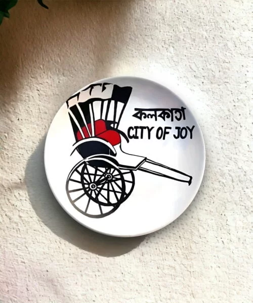 Rickshaw Decor Plate #KolkataEmotion #CityScape | Home Decor | Wall Hanging | 8 inch #CityScape, #CityScape Decor Plates, Art Culture Decor Plates, Artwork, Bengali Art Culture Decor Plates, City of Joy, City of Joy Decor Plates, Decor Plates, Decorative Items, Decorative Plates, Decorative Wall Art, Drawing Room, Eco-Friendly, Handcrafted, Handicrafts, Handmade, Handpainted, Home Decor, Home Interior Decoration, Kolkata, Living Room, Melamine Decor Plates, Paintings, Wall Art, Wall Decor, Wall Hanging, Wall Plates