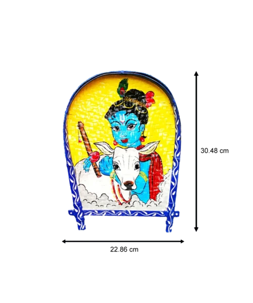 Melodious Krishna Decorative Bamboo Kula | Home Decor | Handpainted | Wall Hanging Handicraft | 12 inch Artwork, Bamboo Art, Bamboo Handicrafts, Bamboo Kula, Bengali Art Culture Bamboo Kula, Decorative Items, Decorative Wall Art, Drawing Room, Eco-Friendly, Handcrafted, Handicrafts, Handmade, Handpainted, Home Decor, Home Interior Decoration, Living Room, Lord Krishna, Paintings, Pichwai Cow, Pichwai Cow Bamboo Kula, Religious Series Bamboo Kula, Wall Art, Wall Decor, Wall Hanging