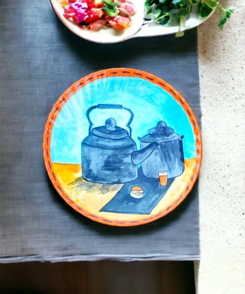 Chai Pe Charcha Decor Plate | Home Decor | Wall Hanging | 10 & 8 inch Artwork, Combo Decor Plates, Decor Plates, Decorative Items, Decorative Plates, Decorative Wall Art, Drawing Room, Eco-Friendly, Handcrafted, Handicrafts, Handmade, Handpainted, Home Decor, Home Interior Decoration, Living Room, Melamine Decor Plates, Paintings, Special Decor Plates, Wall Art, Wall Decor, Wall Hanging, Wall Plates