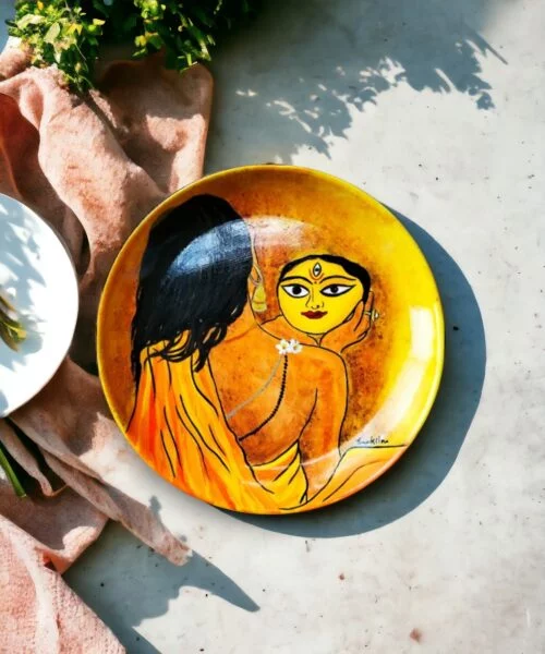 Devi Durga Decor Plate | Sharodutsav | Home Decor | Wall Hanging | 12 inch Art Culture Decor Plates, Artwork, Bengali Art Culture Decor Plates, Decor Plates, Decorative Items, Decorative Plates, Decorative Wall Art, Drawing Room, Eco-Friendly, Handcrafted, Handicrafts, Handmade, Handpainted, Home Decor, Home Interior Decoration, Living Room, Maa Durga, Maa Durga Decor Plates, Melamine Decor Plates, Paintings, Religious Decor Plates, Wall Art, Wall Decor, Wall Hanging, Wall Plates