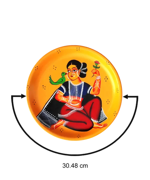 Patachitra Lady Art #KalighatPatachitraArt Decor Plate | Home Decor | Wall Hanging | 12 inch Art Culture Decor Plates, Artwork, Bengali Art Culture Decor Plates, Decor Plates, Decorative Items, Decorative Plates, Decorative Wall Art, Drawing Room, Eco-Friendly, Handcrafted, Handicrafts, Handmade, Handpainted, Home Decor, Home Interior Decoration, Living Room, Melamine Decor Plates, Paintings, Special Decor Plates, Wall Art, Wall Decor, Wall Hanging, Wall Plates