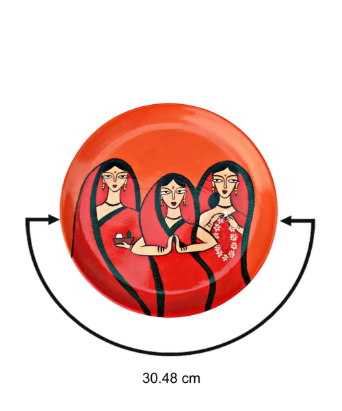 3 Woman #JaminiRoyArt Decor Plate | Home Decor | Wall Hanging | 12 inch Art Culture Decor Plates, Artwork, Bengali Art Culture Decor Plates, Decor Plates, Decorative Items, Decorative Plates, Decorative Wall Art, Drawing Room, Eco-Friendly, Handcrafted, Handicrafts, Handmade, Handpainted, Home Decor, Home Interior Decoration, Jamini Roy, Jamini Roy Decor Plates, Living Room, Melamine Decor Plates, Paintings, Wall Art, Wall Decor, Wall Hanging, Wall Plates