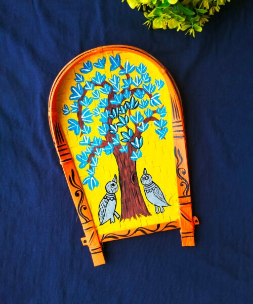 Gond Art Decorative Bamboo Kula - Tree Art | Home Decor | Handpainted | Wall Hanging Handicraft | 8 inch - Image 3