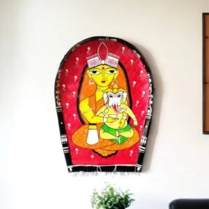 Empowering Maa Durga - Ganesh | Jamini Roy | Decorative Bamboo Kula | Home Decor | Handpainted | Wall Hanging Handicraft | 20 inch Artwork, Bamboo Art, Bamboo Handicrafts, Bamboo Kula, Bengali Art Culture Bamboo Kula, Decorative Items, Decorative Wall Art, Drawing Room, Eco-Friendly, Handcrafted, Handicrafts, Handmade, Handpainted, Home Decor, Home Interior Decoration, Jamini Roy, Jamini Roy Bamboo Kula, Living Room, Lord Ganesh, Maa Durga, Maa Durga Bamboo Kula, Paintings, Religious Series Bamboo Kula, Wall Art, Wall Decor, Wall Hanging