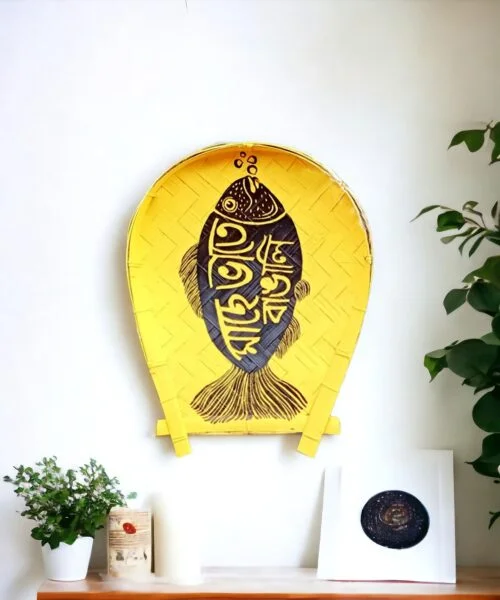 Vibrant Mach-e Bhat-e Bengali | Decorative Bamboo Kula | Home Decor | Handpainted | Wall Hanging Handicraft | 12 inch Artwork, Bamboo Art, Bamboo Handicrafts, Bamboo Kula, Bengali Art Culture Bamboo Kula, Decorative Items, Decorative Wall Art, Drawing Room, Eco-Friendly, Food Lovers Special Bamboo Kula, Handcrafted, Handicrafts, Handmade, Handpainted, Home Decor, Home Interior Decoration, Living Room, Paintings, Wall Art, Wall Decor, Wall Hanging