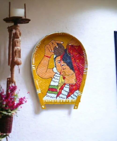 Exclusive Bor Bou - Sidur Dan | Special Edidition | Decorative Bamboo Kula | Home Decor | Handpainted | Wall Hanging Handicraft | 20 inch Artwork, Bamboo Art, Bamboo Handicrafts, Bamboo Kula, Bengali Art Culture Bamboo Kula, Bor Bou Bamboo Kula, Decorative Items, Decorative Wall Art, Drawing Room, Eco-Friendly, Handcrafted, Handicrafts, Handmade, Handpainted, Home Decor, Home Interior Decoration, Living Room, Paintings, Wall Art, Wall Decor, Wall Hanging