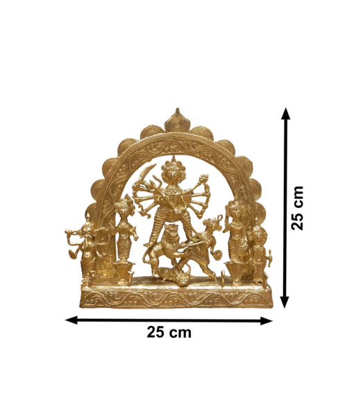 Ek Chala Maa Durga Family Dokra Showpiece | Bikna Bankura #BrassArt (Gold) | GI TagArtwork , Bikna Dokra , Decorative Items , Drawing Room , Eco-Friendly , Ek Chala , GI Tagg Products , Handicrafted , Handicrafts , Handmade , Handpainted , Home Decor , Home Interior Decoration , Idols , Living Room , Maa Durga , Showpieces