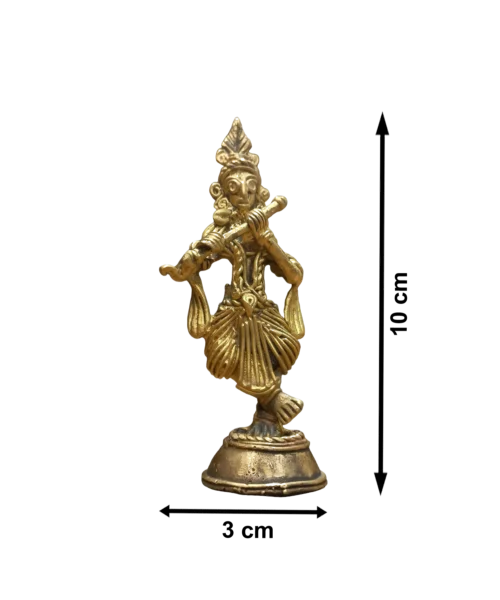 Lord Krishna with Flute Dokra Showpiece | Bikna Bankura #BrassArt (Gold) | GI TagArtwork , Bikna Dokra , Decorative Items , Drawing Room , Eco-Friendly , Ek Chala , GI Tagg Products , Handicrafted , Handicrafts , Handmade , Handpainted , Home Decor , Home Interior Decoration , Idols , Living Room , Maa Durga , Showpieces