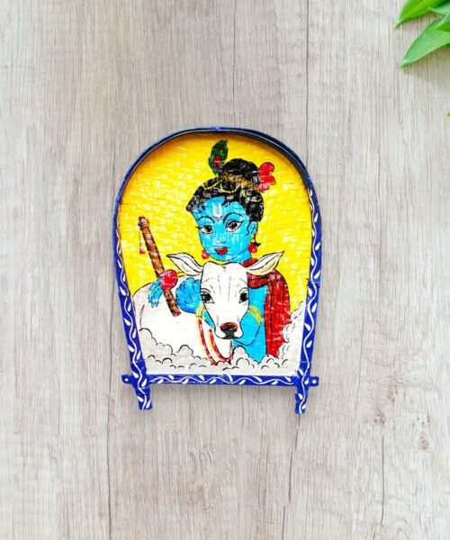 Melodious Krishna Decorative Bamboo Kula | Home Decor | Handpainted | Wall Hanging Handicraft | 12 inch Artwork, Bamboo Art, Bamboo Handicrafts, Bamboo Kula, Bengali Art Culture Bamboo Kula, Decorative Items, Decorative Wall Art, Drawing Room, Eco-Friendly, Handcrafted, Handicrafts, Handmade, Handpainted, Home Decor, Home Interior Decoration, Living Room, Lord Krishna, Paintings, Pichwai Cow, Pichwai Cow Bamboo Kula, Religious Series Bamboo Kula, Wall Art, Wall Decor, Wall Hanging