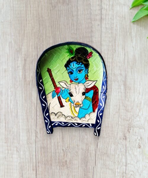 Melodious Krishna Decorative Bamboo Kula | Home Decor | Handpainted | Wall Hanging Handicraft | 12 inch Artwork, Bamboo Art, Bamboo Handicrafts, Bamboo Kula, Bengali Art Culture Bamboo Kula, Decorative Items, Decorative Wall Art, Drawing Room, Eco-Friendly, Handcrafted, Handicrafts, Handmade, Handpainted, Home Decor, Home Interior Decoration, Living Room, Lord Krishna, Paintings, Pichwai Cow, Pichwai Cow Bamboo Kula, Religious Series Bamboo Kula, Wall Art, Wall Decor, Wall Hanging