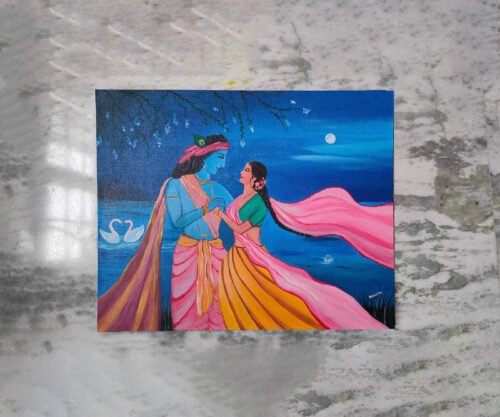 Radha Krishna Divine Love Painting | #WaterColourArt | 10 x 12 inch, 12 x 16 inch, 16 x 20 inch, 20 x 24 inch - Image 3