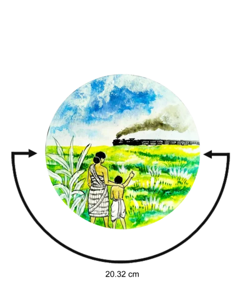 Pather Panchali Decor Plate | by Satyajit Ray | Home Decor | Wall Hanging | 8 inch Art Culture Decor Plates, Artwork, Bengali Art Culture Decor Plates, Bengali Literature, Decor Plates, Decorative Items, Decorative Plates, Decorative Wall Art, Drawing Room, Eco-Friendly, Handcrafted, Handicrafts, Handmade, Handpainted, Home Decor, Home Interior Decoration, Living Room, Paintings, Satyajit Ray, Satyajit Ray Decor Plates, Wall Art, Wall Decor, Wall Hanging, Wall Plates, Wooden Decor Plates